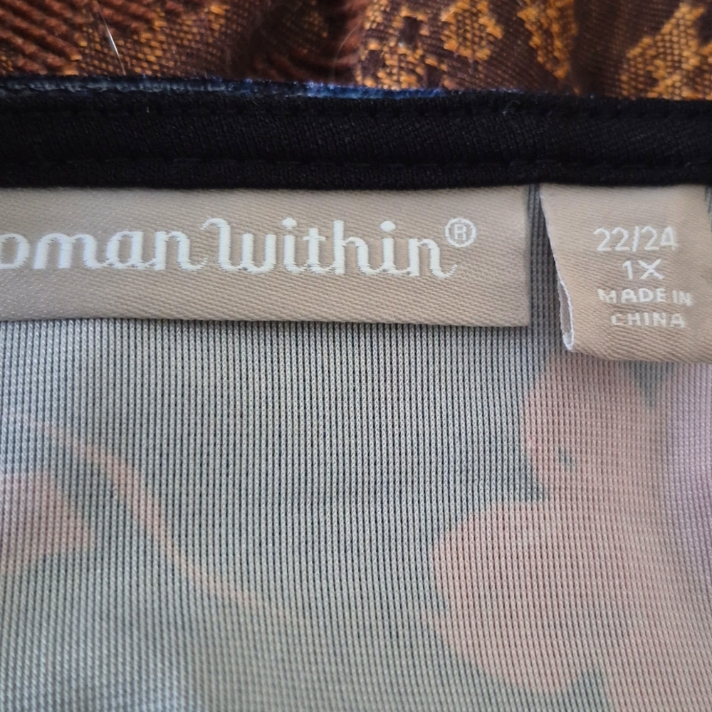 Woman Within Plus Size Black Floral Velvet Dress 22/24 - Picture 4 of 4